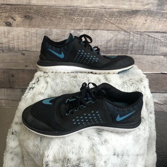 Nike Womens FS Lite Run 2 Size 8.5 Shoes Trainers Black Blue Sneakers 684667-009 - Picture 2 of 12